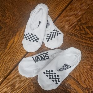 NWOT Vans Kids White and Black Checkered No-Show 3 Pack Socks